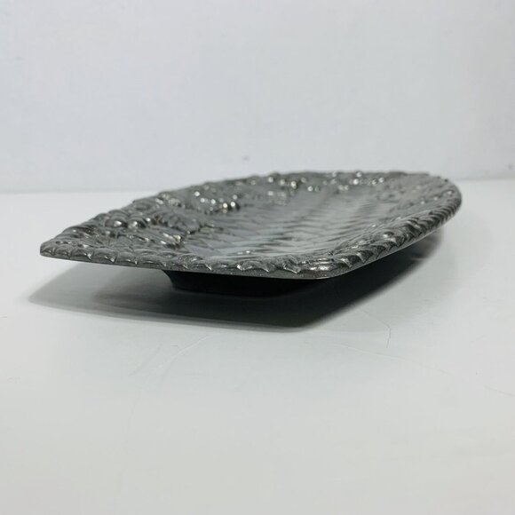 Lenox Grape Basket Weave Tray Bread Appetizer Metal Serveware Hollowware VTG - Picture 4 of 12